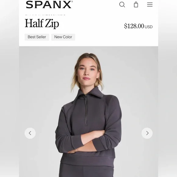 SPANX AirEssentials Half Zip in Storm - Picture 4 of 7